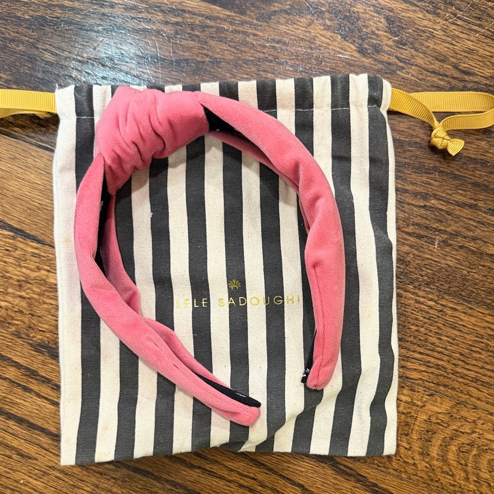 Lele Sadoughi Kids Coral Pink Knotted Headband